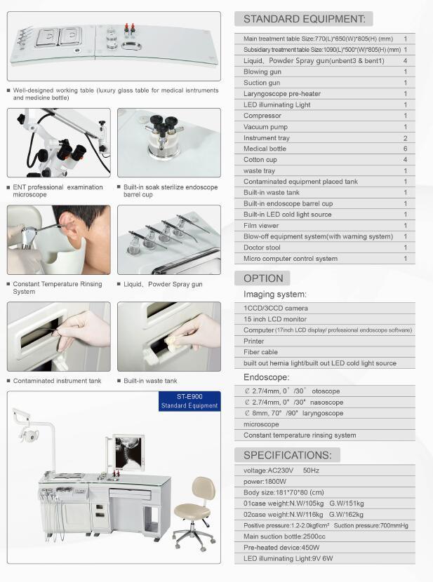 Optic Products Ear Nose Throat Treatment Unit Ent Unit E9000