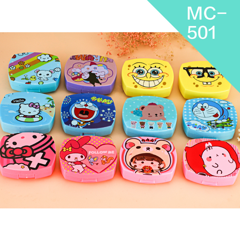 2018 new wholesale high quality cheap custom logo diy cute contact lens case contact lens care box