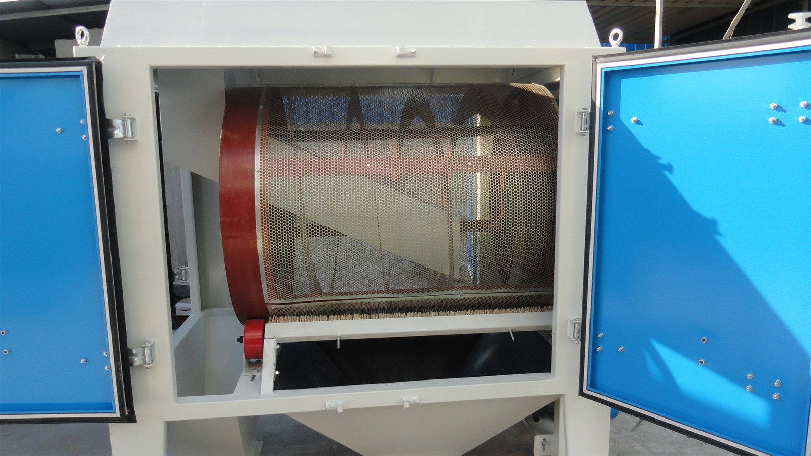 Grain Drum Separator used in the precleaning section of raw grain