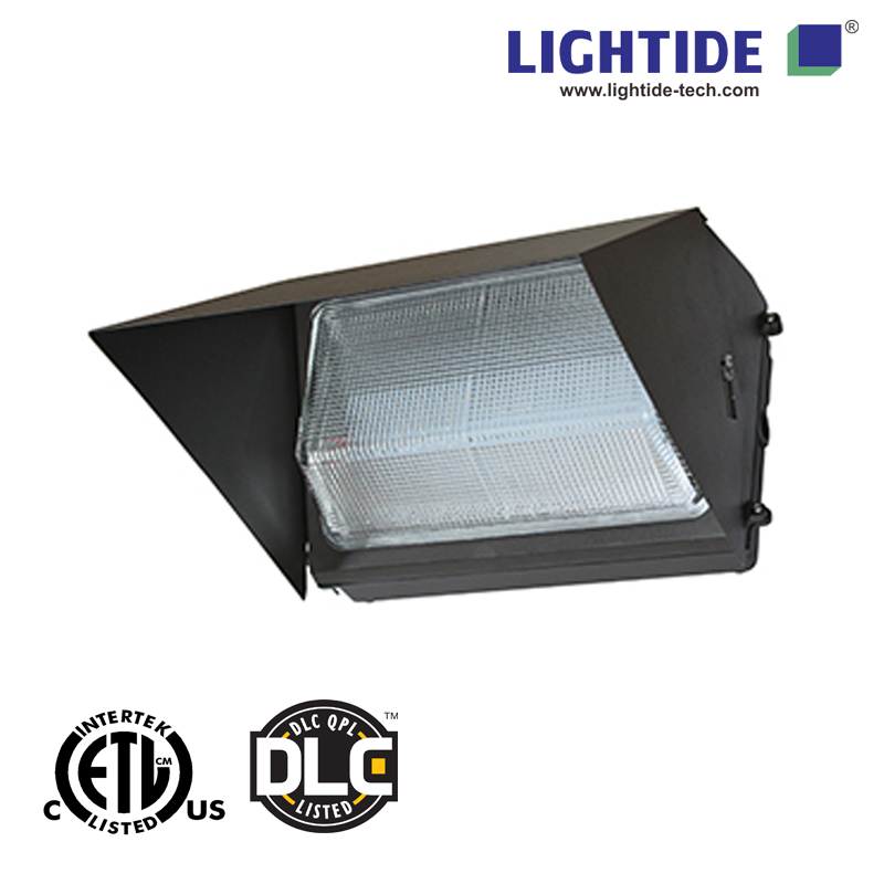 DLCCE Qualified 90W LED Wallpack Parking Lot Lights 200480VAC Glass Refractor 5 Years Warranty