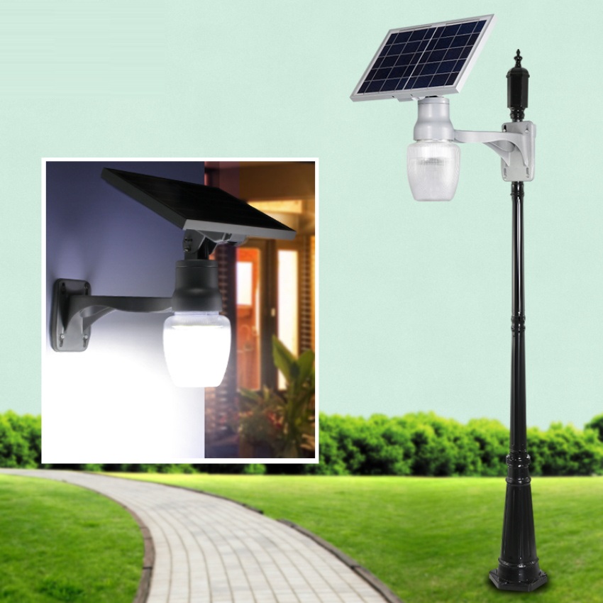 6w integrated antique solar powered garden street lamps with lithium battery