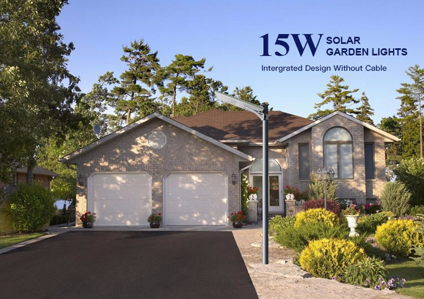 15W All In One Solar Energy integrated solar outdoor lighting