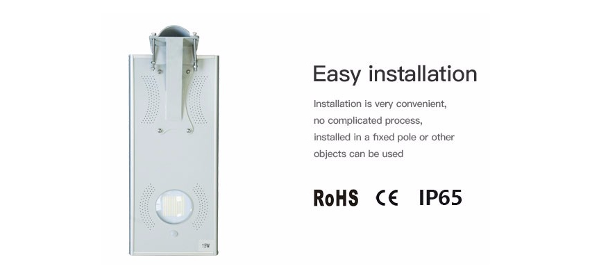 15W All In One Solar Energy integrated solar outdoor lighting