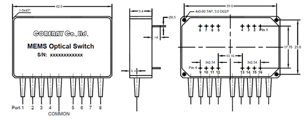 Wholesale Channel Blocking 1x8 MEMS Fiber Optic Switches from China Manufacturer