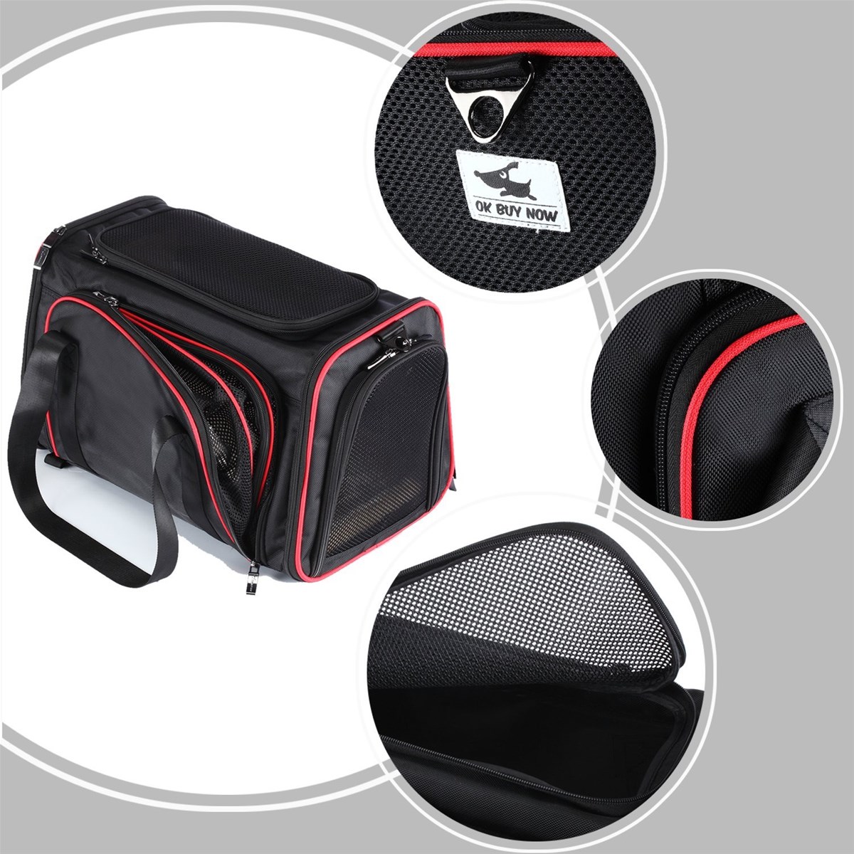 OKBUYNOW Pet Carrier Airline Approved under Seat for Small Dogs and Cats Travel Bag for Animals with Mesh