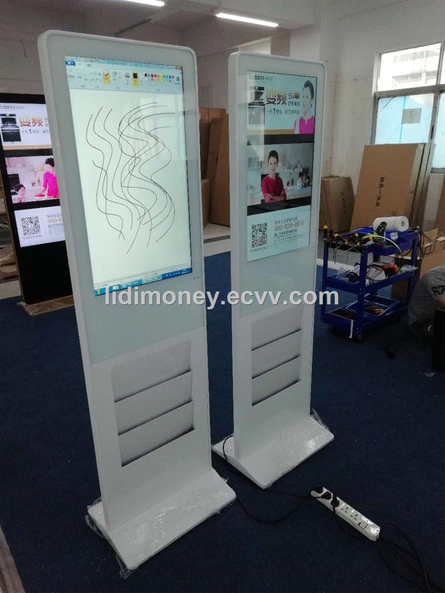 32 inch white color totem lcd advertising display with holder