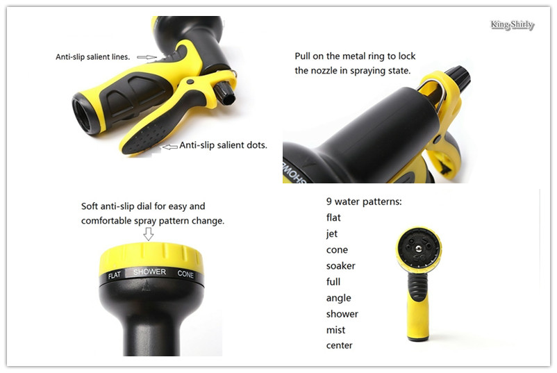 9pattern plastic water nozzle