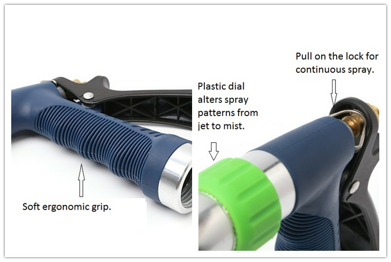 adjustable metal water nozzle garden watering cleaning