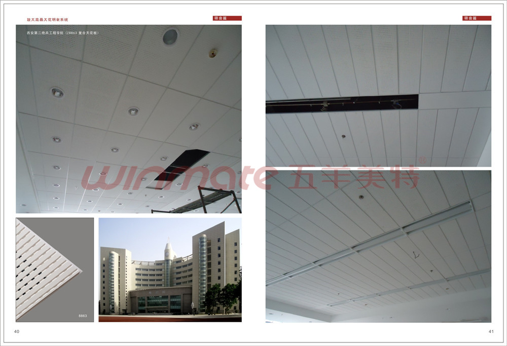 fiber glass gypsumplaster ceiling board 8825 6001200mm