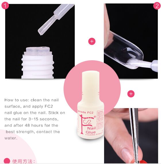 5g clear HQ Freebelow 50ppmNail glue cyanoacrylate nail art for stick fakeartificial nail