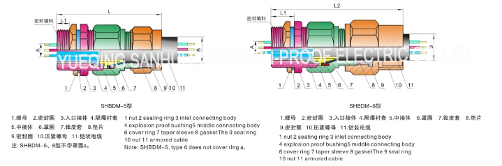 Flameproof armored cable gland speciall for steel wire armored cable IP66