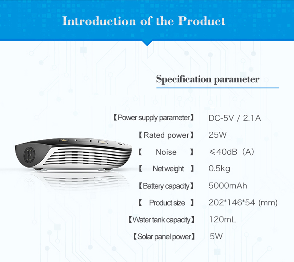 2018 Hot sale Multifunction solar car air purifier with wireless car charger function
