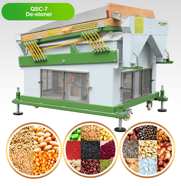 Grain destoner with Air Recycle System for wheat Cleaning