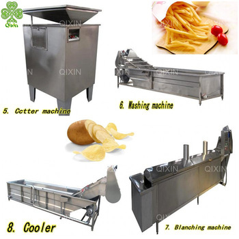 Industrial and commercial automatic electric gas coal heating continuous deep potato french fries frying machie