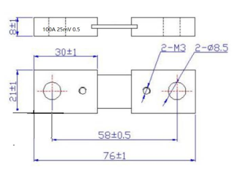 FL2 F style 100A 25mV DC AC Current shunt for direct current measurement