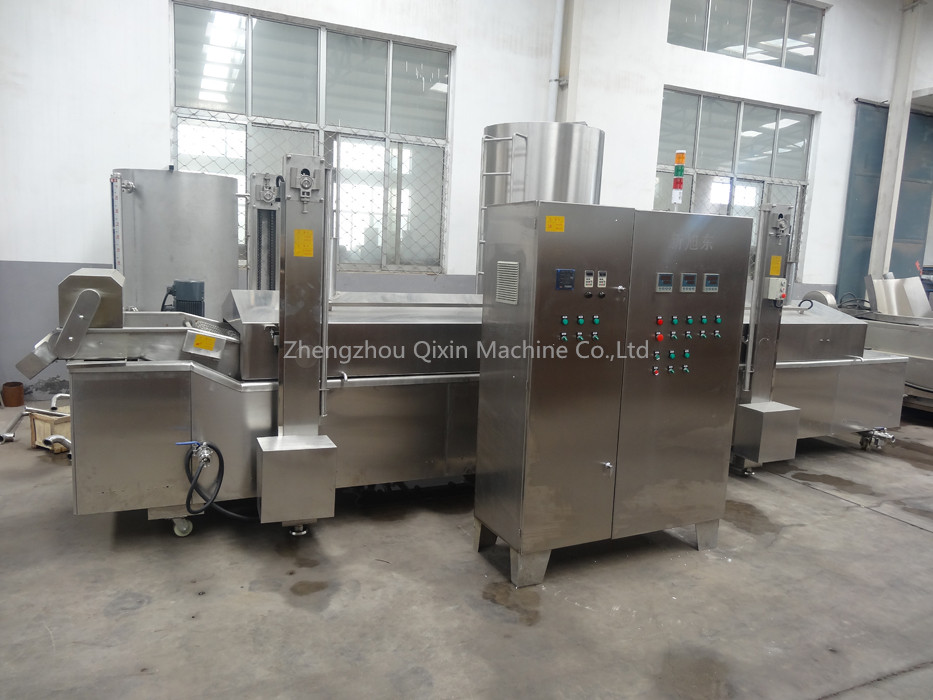 Industrial and commercial automatic electric gas coal heating continuous deep potato french fries frying machie