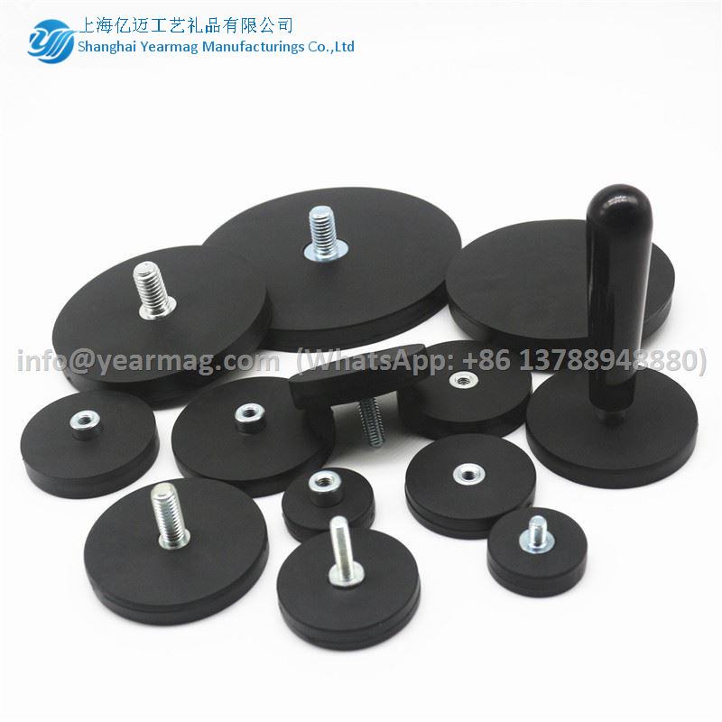 D22D31D36D43D66D88mm Strong Rubber Coated Neodymium Pot Magnet