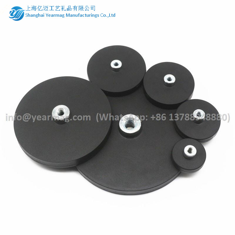 D22D31D36D43D66D88mm Strong Rubber Coated Neodymium Pot Magnet