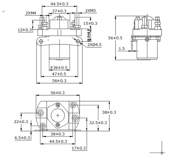 Continuous operation duty 100DB4848AW bridge single pole rate current flowing 100a dc contactor for transformer