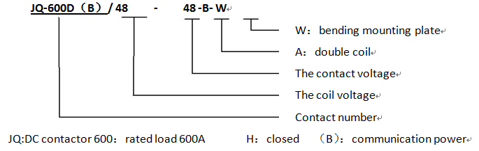 Manufacturer 600DB 4848BW normal close contacts 600 amps rated load current of contacts for dc voltage