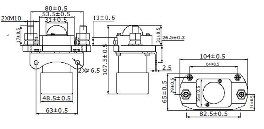 Single Phase Dc Electric Contactor 400DB 4848BW bridge double contacts Normal Closed for Control system