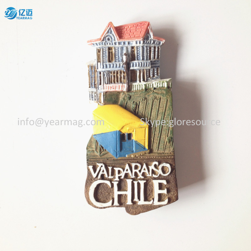 Custom made 3D polyresin fridge magnet embossed resin magnet on refrigerator