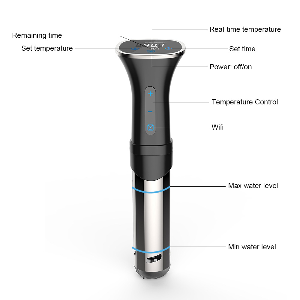 Ideamay Wifi 1200w Full Waterproof Stick Sous Vide Slow Cooker Machine