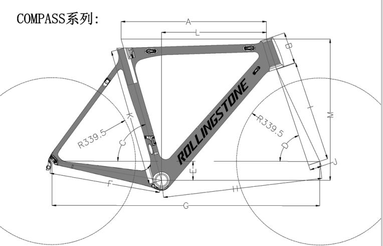 Rolling Stone Compass Road Carbon frame with FORK Seat post Headsets 45cm 47cm 50cm ct 1030g