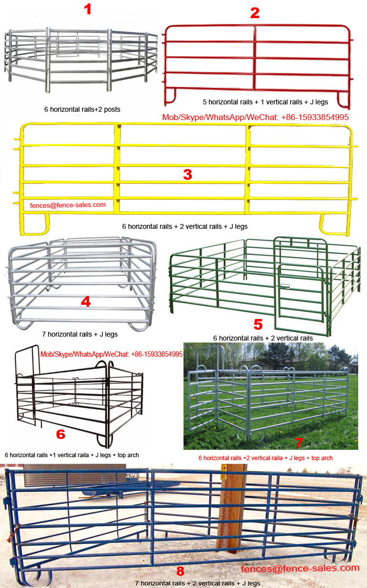 hot sales metal 6 railbar round livestock panels price