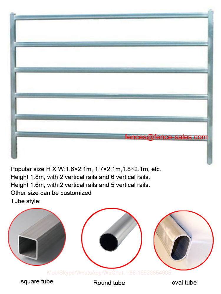 hot sales metal 6 railbar round livestock panels price
