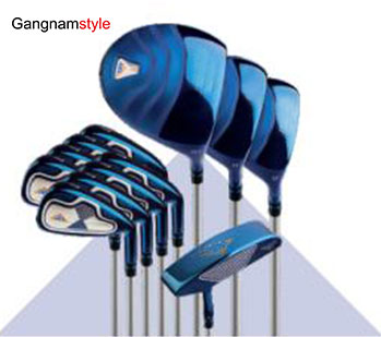 Gangnamstyle Mans Complete Golf Clubs Set with Golf Bag Headcover 12 PiecesBlue