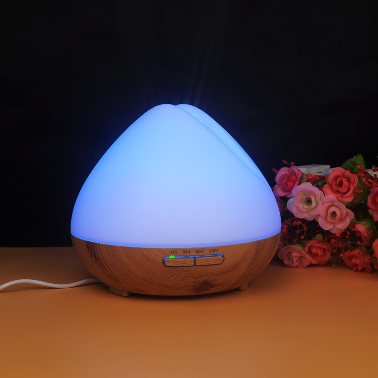 Electric Room Wood Grain Mist Humidifier Essential Oils Aroma Diffuser with Led Lights