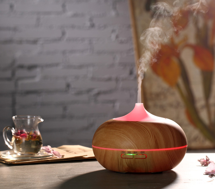 Best Selling Wooden Style Aroma Diffuser Cool Mist Humidifier LED Light Changing