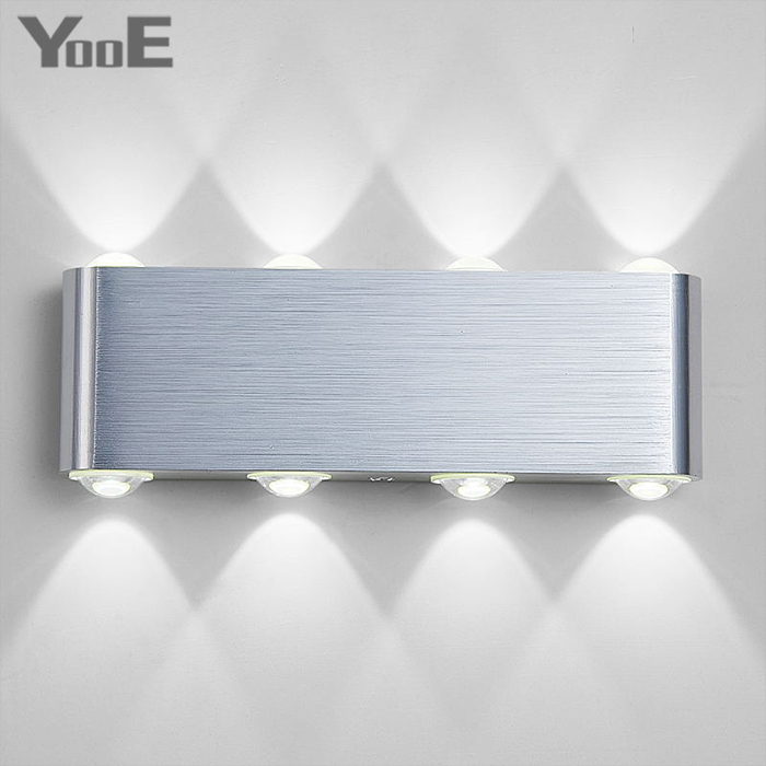 LED Indoor Wall lamps 8W Sconce Surface Mounted Sliver Modern Wall Light Living Room Porch Garden Lamp AC90