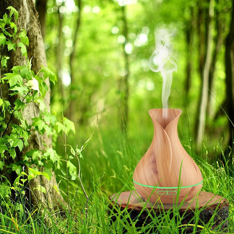 Vase Shaped Aromatherapy 400mL Ultrasonic Cool Mist Aroma Diffuser Humidifier Waterless Auto Shutoff