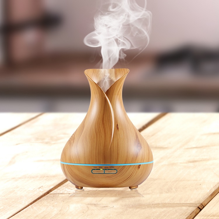 Vase Shaped Aromatherapy 400mL Ultrasonic Cool Mist Aroma Diffuser Humidifier Waterless Auto Shut-off