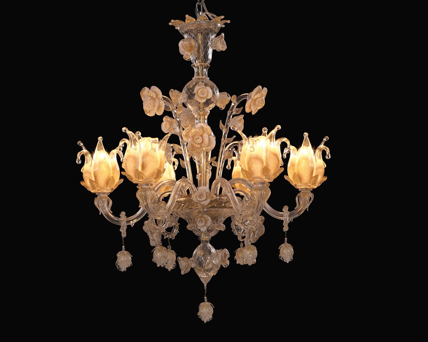 YHD70206 Tulip chandelier Murano Style Glass Chandelier