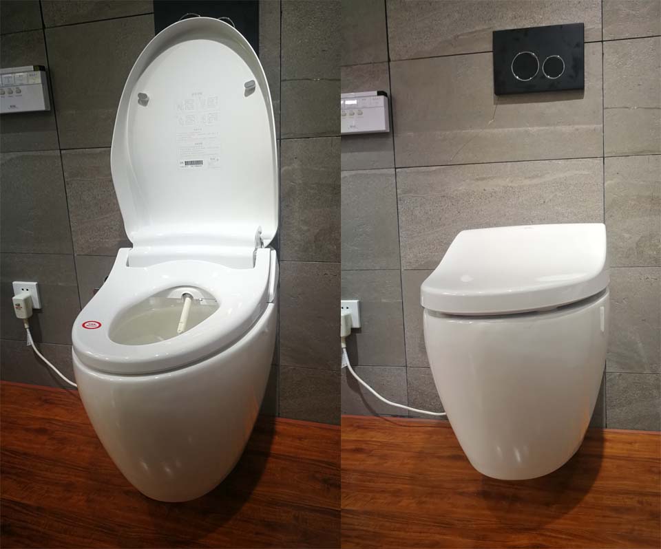 Vh555 Wall Mounted One Piece Rimless Siphon Automatic Warm Wash Intelligent Toilet From China Manufacturer Manufactory Factory And Supplier On Ecvv Com - Auto Smart Toilet Electric Warm Water Bidet Seat Cover