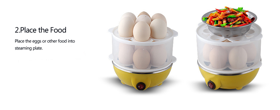 Electric Egg Cooker Egg Boiler Poacher Maker Steamer Double Layer for 14 Capacity with Auto Shut off