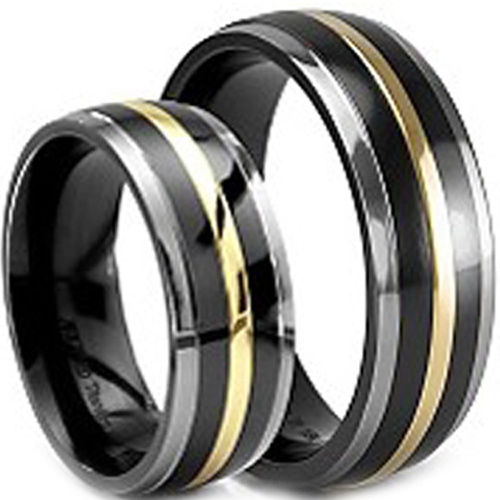 Titanium Ring Two Tone Wedding Band Rng