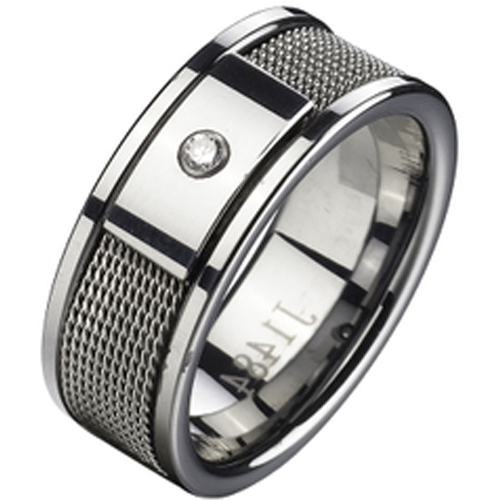 Tungsten Carbide Ring With Cubic Zirconia