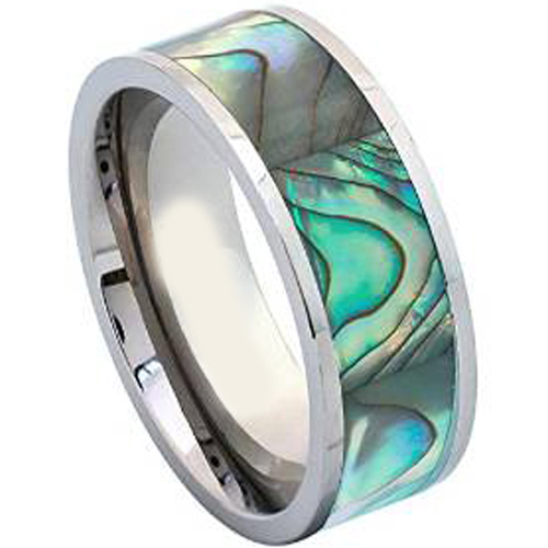 Tungsten Carbide Ring With Shell Inlays