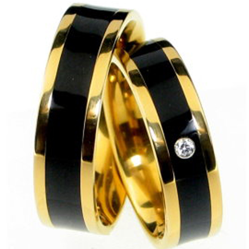 Tungsten Carbide Two Tone Wedding Band Ring