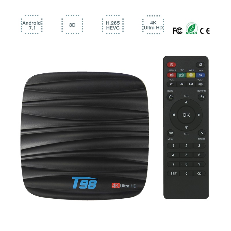 rk3328 quad core 4gb RAM 16gb ROM 4K UHD media player smart ott tv box with rca output