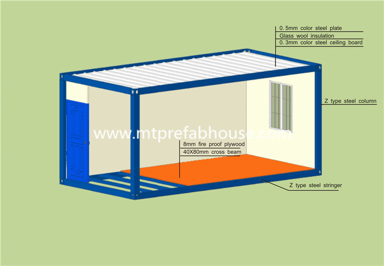 Luxury Prefab Detachable container house with Wood grain for workers
