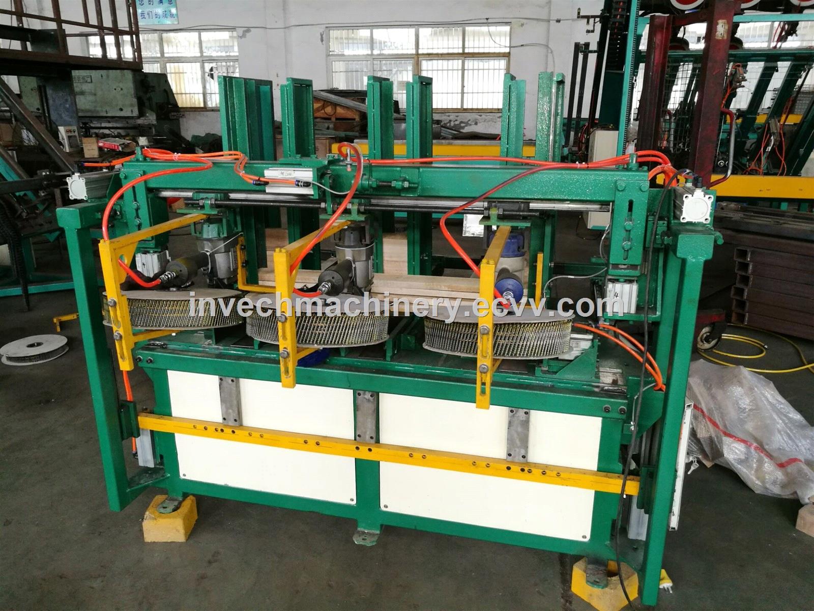 Automatic Wood Pallet Block Nailer Machine