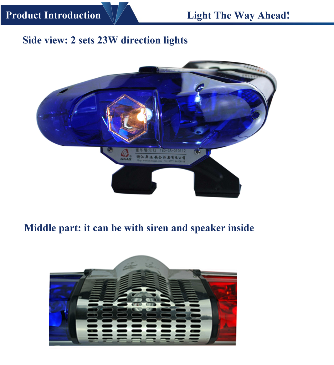 PC material chome plated halogen lamp lightbar