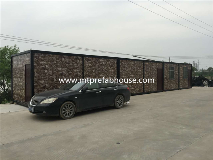 Steel structure Insulated Expandable Container House with Cultural Stone Sandwich Panel