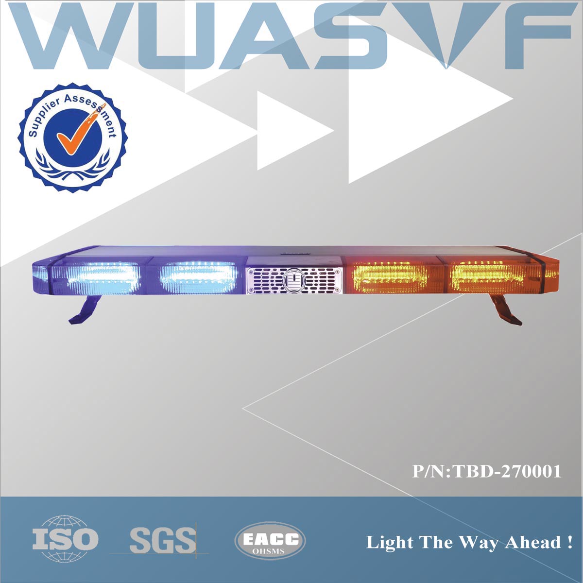 New type long raw warning lightbar with strong power LED lamp