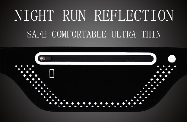 Night Running Reflective Bag Waterproofing Sports Waist Bag